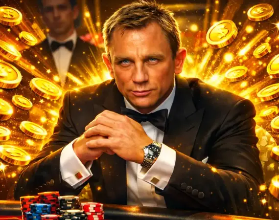 Bond with coins playing Roulette